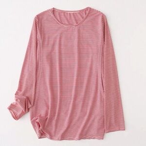 Japan Maternity Red and White Striped Long Sleeve Shirt